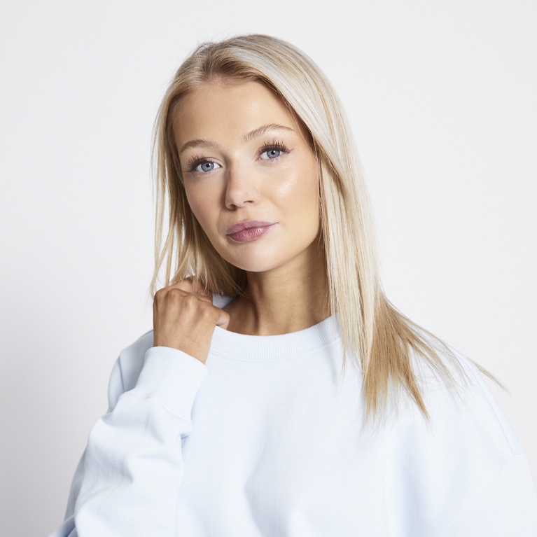 Basic sweatshirt "New Crew"  Light blue